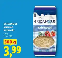Lidl Makaron kritharaki Eridanous oferta