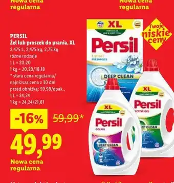 Lidl Persil Żel lub proszek do prania, XL oferta