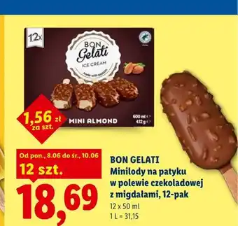 Bon Gelati Minilody na patyku w polewie czekoladowej z migdałami