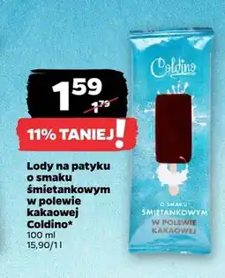 Netto Lody na patyku o smaku śmietankowym w polewie kakaowej Coldino oferta