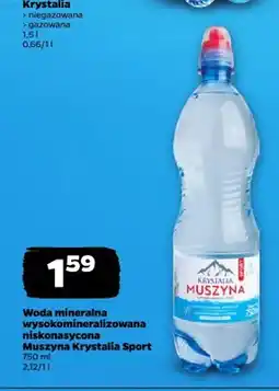 Netto Woda mineralna wysokozmineralizowana niskonasycona Muszyna Krystalia Sport oferta
