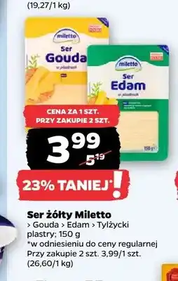 Netto Ser żółty Gouda plastry Miletto oferta