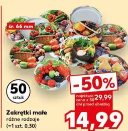 Kaufland Zakrętki małe różne rodzaje oferta