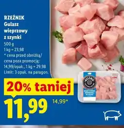 Lidl RZEŹNIK Gulasz wieprzowy z szynki oferta
