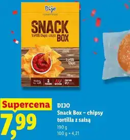 Lidl DIJO Snack Box - chipsy tortilla z salsą oferta