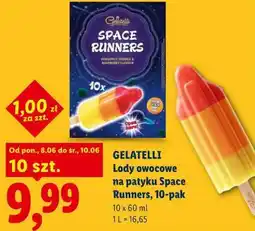 Lidl Gelatelli Lody owocowe na patyku Space Runners, 10-pak oferta