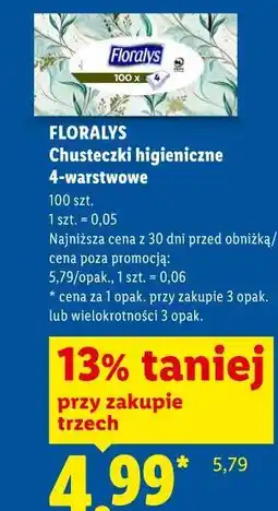 Lidl Floralys Chusteczki higieniczne 4-warstwowe oferta