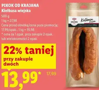 Lidl PIKOK OD KRAJANA Kiełbasa wiejska oferta
