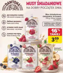 Carrefour Mus śniadaniowy owsianka, ryżanka Dawtona oferta
