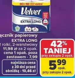Carrefour Ręcznik papierowy EXTRA LONG Velvet oferta