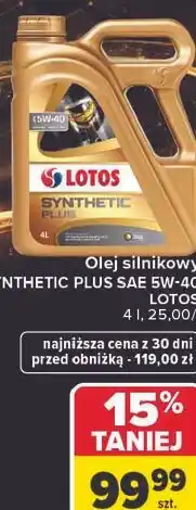 Carrefour Lotos Olej silnikowy SYNTHETIC PLUS SAE 5W-40 oferta