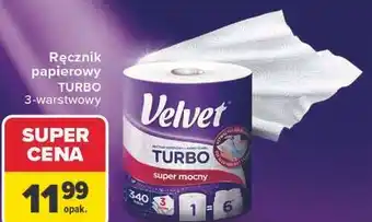 Carrefour Ręcznik papierowy TURBO Velvet oferta