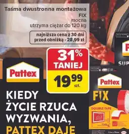 Carrefour Pattex Taśma dwustronna montażowa FIX mocna oferta
