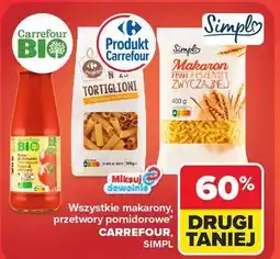 Carrefour Market Wszystkie makarony, przetwory pomidorowe CARREFOUR, SIMPL oferta