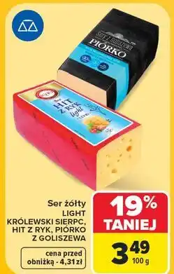 Carrefour Market Ser żółty Królewski Sierpc, Hit z Ryk, Piórko z Goliszewa oferta