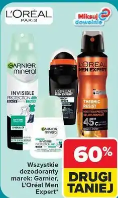Carrefour Market Wszystkie dezodoranty marek: Garnier, L'Oréal Men Expert oferta