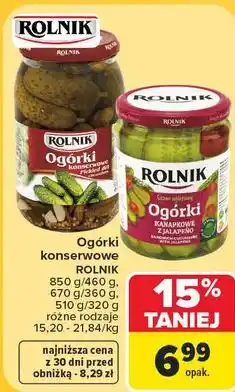 Carrefour Market Ogórki konserwowe ROLNIK oferta