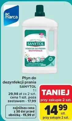 Carrefour Market Płyn do dezynfekcji prania Sanytol oferta