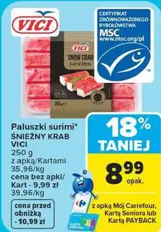 Carrefour Market Paluszki surimi Śnieżny Krab Vici oferta