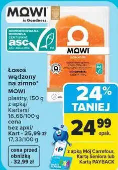 Carrefour Market Łosoś wędzony na zimno MOWI oferta
