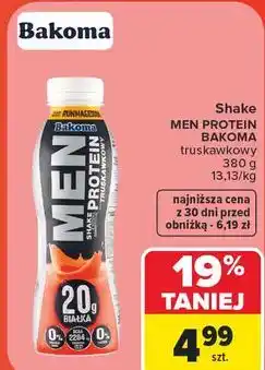 Carrefour Market Shake MEN PROTEIN BAKOMA truskawkowy oferta