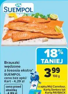 Carrefour Market Brzuszki wędzone z łososia ekstra SUEMPOL oferta