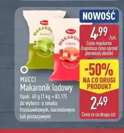 ALDI Makaronik lodowy o smaku truskawkowym Mucci oferta