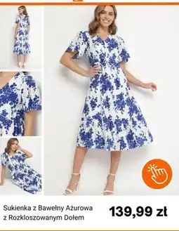 Born2be Sukienka z bawełny ażurowa z rozkloszowanym dołem born2be oferta