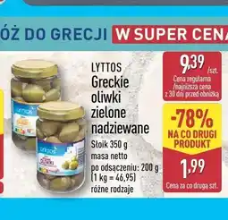 ALDI Greckie oliwki zielone nadziewane Lyttos oferta