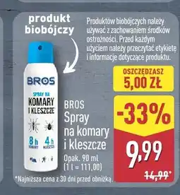 ALDI Spray na komary i kleszcze Bros oferta