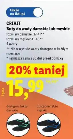 Lidl Crivit Buty do wody damskie lub męskie oferta