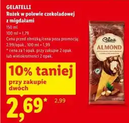 Lidl Gelatelli Rożek w polewie czekoladowej z migdałami oferta