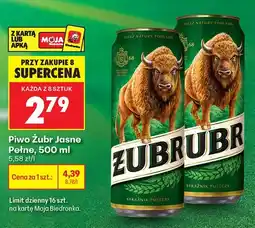 Biedronka Piwo Żubr Jasne Pełne oferta