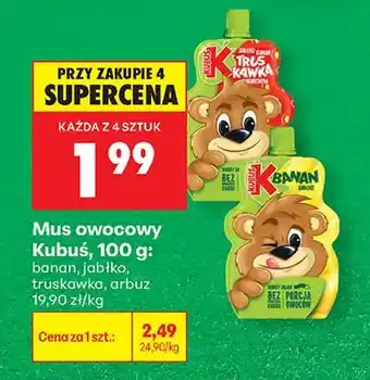 Biedronka Mus owocowy Kubuś banan oferta