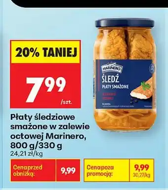Biedronka Płaty śledziowe smażone w zalewie octowej Marinero oferta
