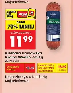 Biedronka Kiełbasa Krakowska Kraina Wędlin oferta