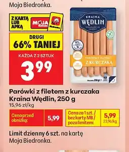 Biedronka Parówki z filetem z kurczaka Kraina Wędlin oferta