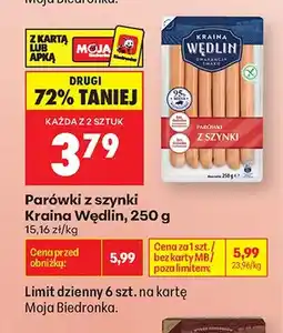 Biedronka Parówki z szynki Kraina Wędlin oferta