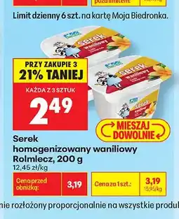 Biedronka Serek homogenizowany waniliowy Rolmlecz oferta