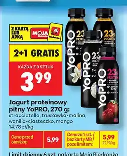 Biedronka Jogurt proteinowy pitny YoPRO o smaku stracciatella oferta