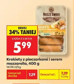 Biedronka Krokiety z pieczarkami i serem mozzarella Nasze Smaki oferta