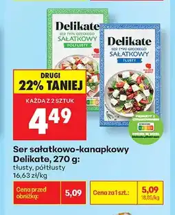 Biedronka Ser sałatkowo-kanapkowy Delikate tłusty oferta