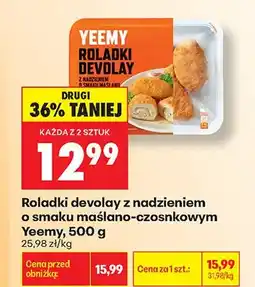 Biedronka Roladki devolay z nadzieniem o smaku maślano-czosnkowym Yeemy oferta