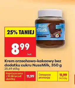 Biedronka Krem orzechowo-kakaowy bez dodatku cukru NussMilk oferta
