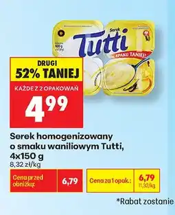 Biedronka Serek homogenizowany o smaku waniliowym Tutti 4-pak oferta