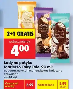 Biedronka Lody na patyku Marletto Fairy Tale Popcorn oferta