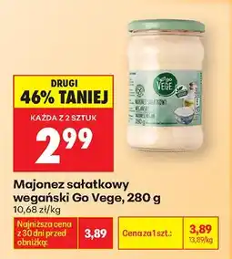Biedronka Majonez sałatkowy wegański Go Vege oferta