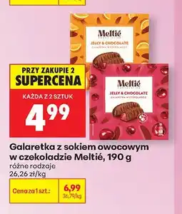 Biedronka Galaretka z sokiem owocowym w czekoladzie pomarańczowa Meltié oferta