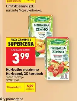 Biedronka Herbatka na zimno Herbapol Mięta Mango oferta