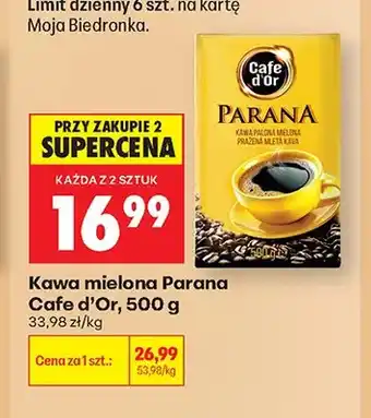 Biedronka Kawa mielona Parana Cafe d'Or oferta